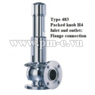 VAN AN TOÀN LESER, Type 483 - Packed knob H4 - Inlet and outlet - Flange connection