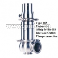 VAN AN TOÀN LESER, LESER SAFETY RELEF VALVE, Type 483 - Pneumatic- lifting device H8 - Inlet and outlet - Clamp connection