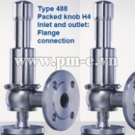 VAN AN TOÀN LESER, Type 488-Packed knob H4-Inlet and outlet-Flange connection