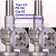 VAN AN TOÀN LESER, Type 433 PN 160 - Cap H2 - Closed bonnet - Conventional design